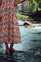 trueBrowns Carrot Cotton Ikat Dress - Distacart