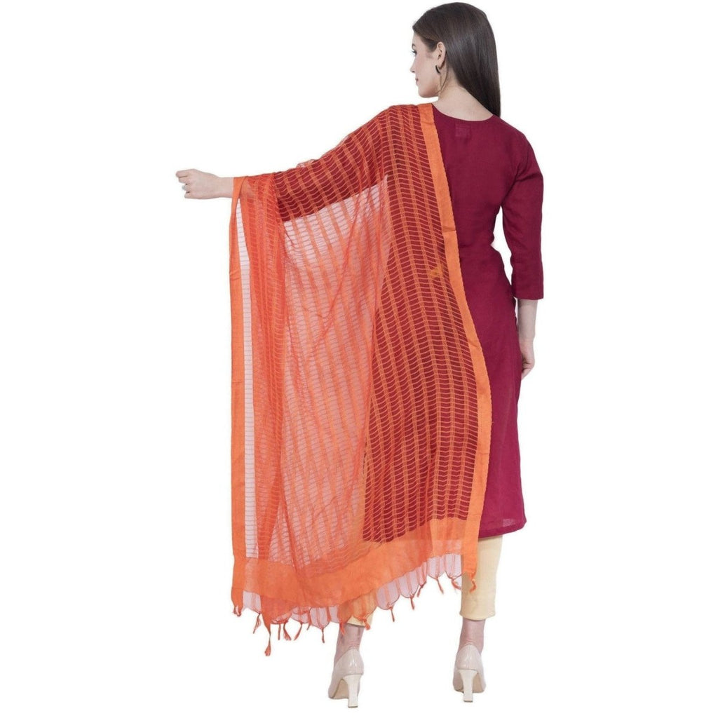 A R SILK Orange Color Regular Dupatta Dupattas and Chunnis