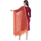 A R SILK Orange Color Regular Dupatta Dupattas and Chunnis