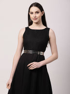 NVR Women Circular Silver Plated Adjustable Broad Belt