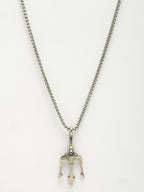 NVR Men's Silver-Plated Stainless Steel Geometric Charm Pendant With Chain