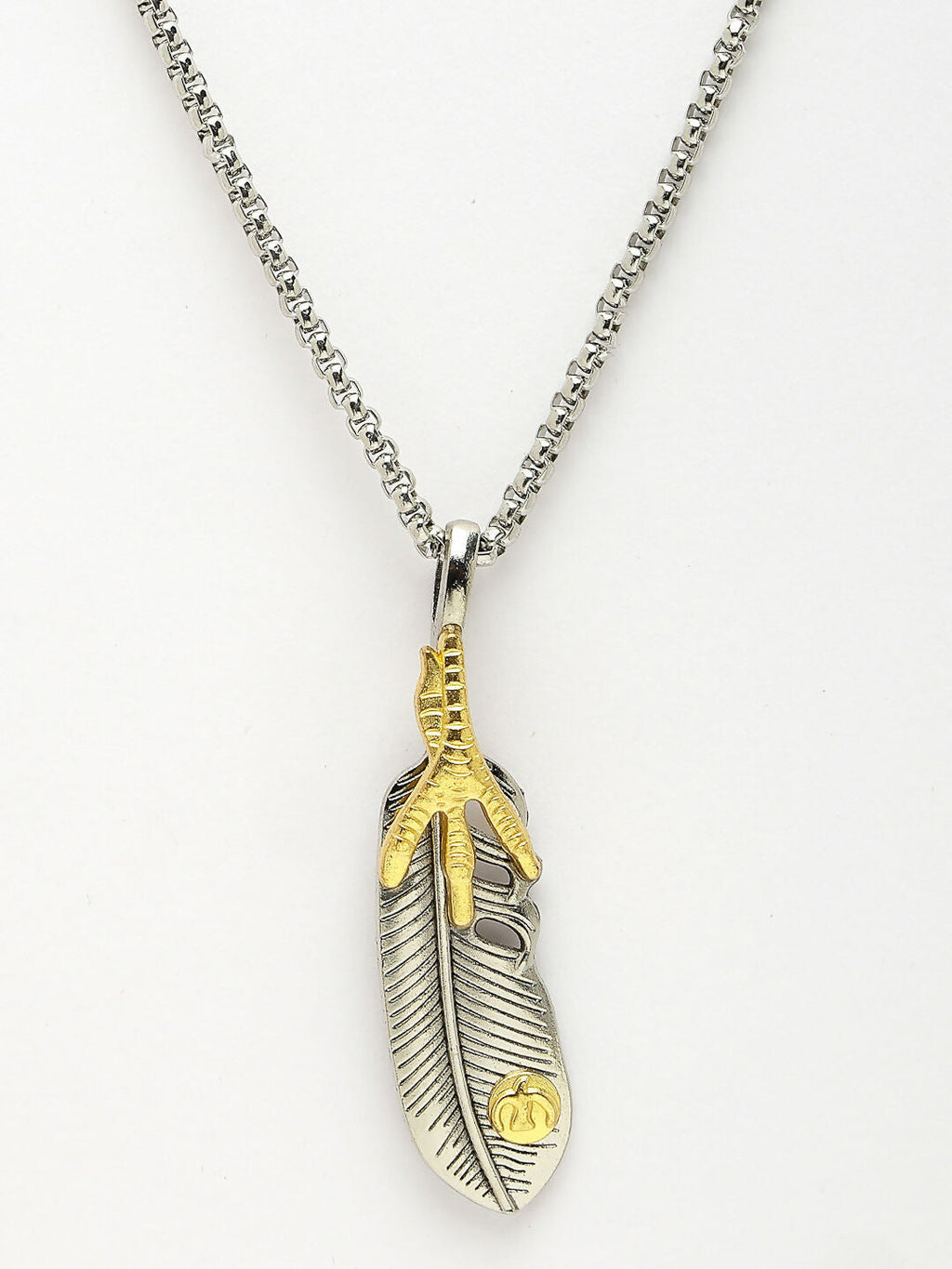 NVR Men's Silver-Plated Stainless Steel Pendant with Chain