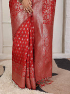 Shree Shyam Fashion Lichi Silk Red Saree - Distacart