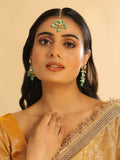Nuyug 22K Gold Plated Lush Green Maang Tikka & Earrings Set - Distacart