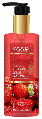Vaadi Herbals Skin Exfoliating Strawberry Scrub Face Wash with Mulberry - Distacart