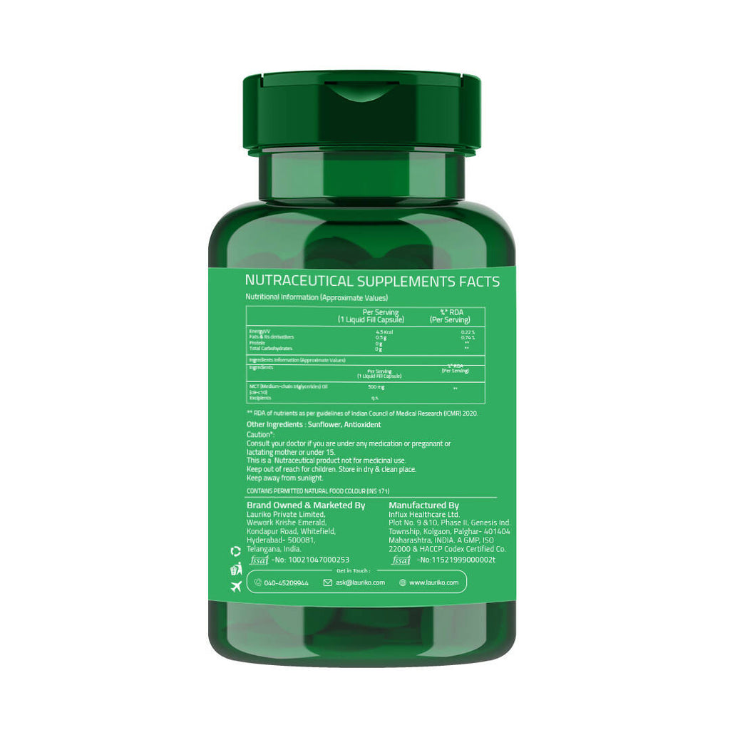 Laurik Mct Oil Capsules For Weightloss - Distacart