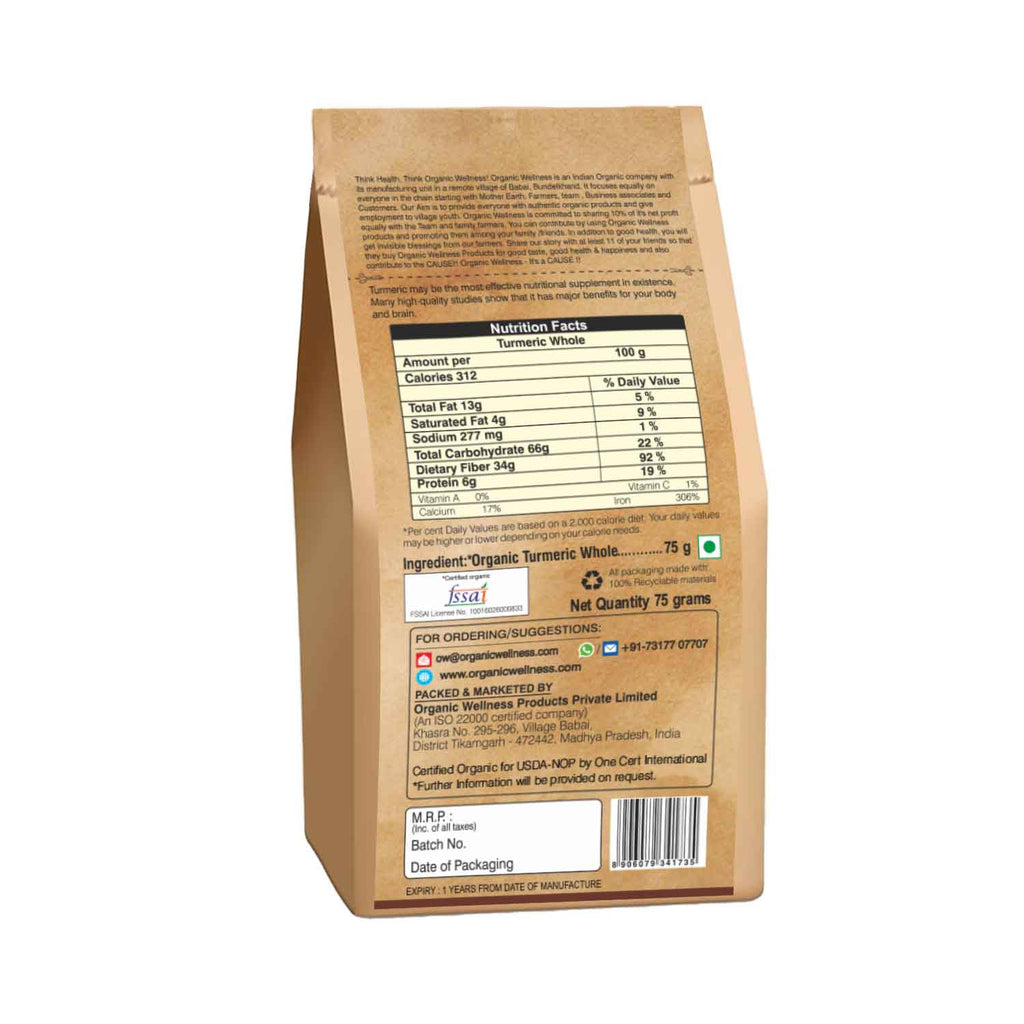 Organic Wellness Turmeric Whole - Distacart