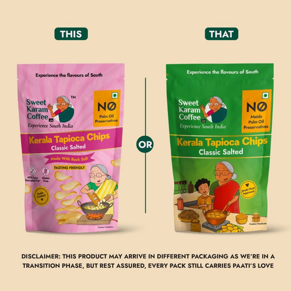 Sweet Karam Coffee Kerala Tapioca Chips - Rock Salt (Fasting Special) - Distacart