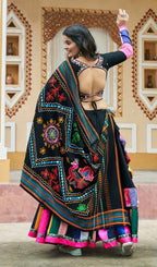 AI Fashion Black Viscose Rayon Designer Navratri Lehenga Choli Collection