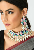 Mominos Fashion Johar Kamal Handicraft Multi Pearls Necklace with Earrings For Women - Distacart