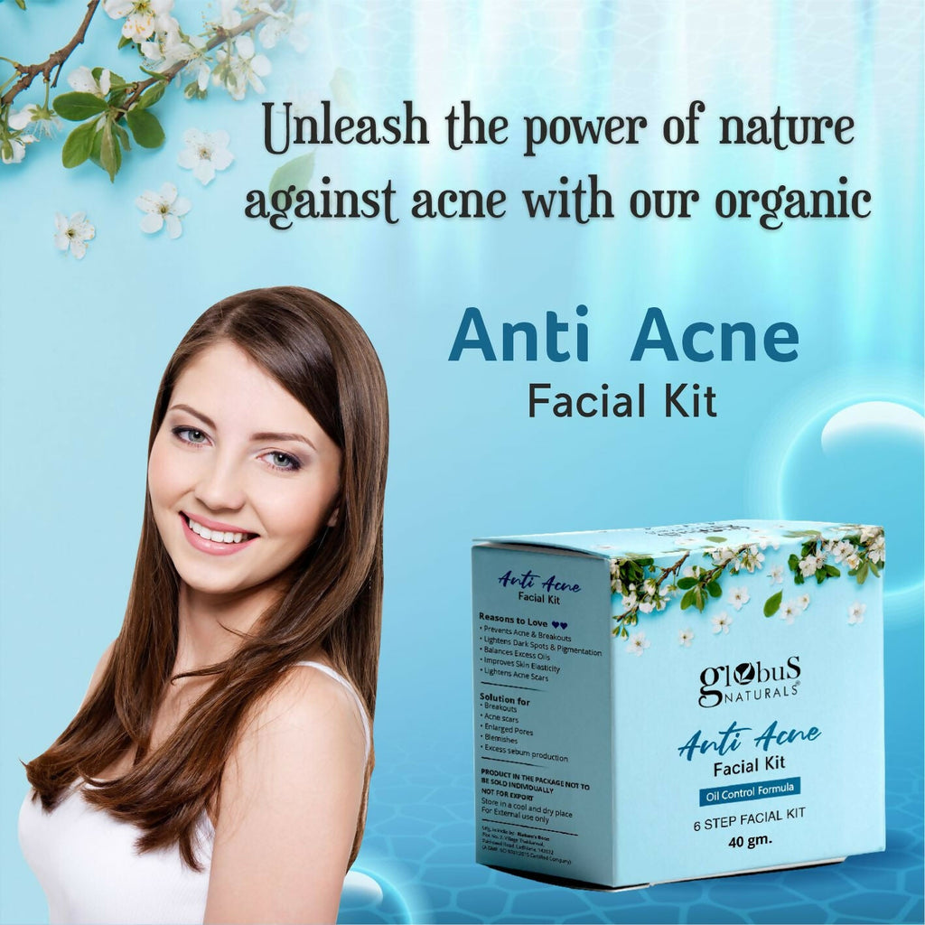 Globus Naturals Anti Acne 6 Step Facial Kit - Distacart