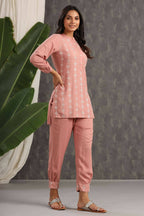 Juniper Women Onionpink Rayon Embroidered Straight Kurta Sets - Distacart
