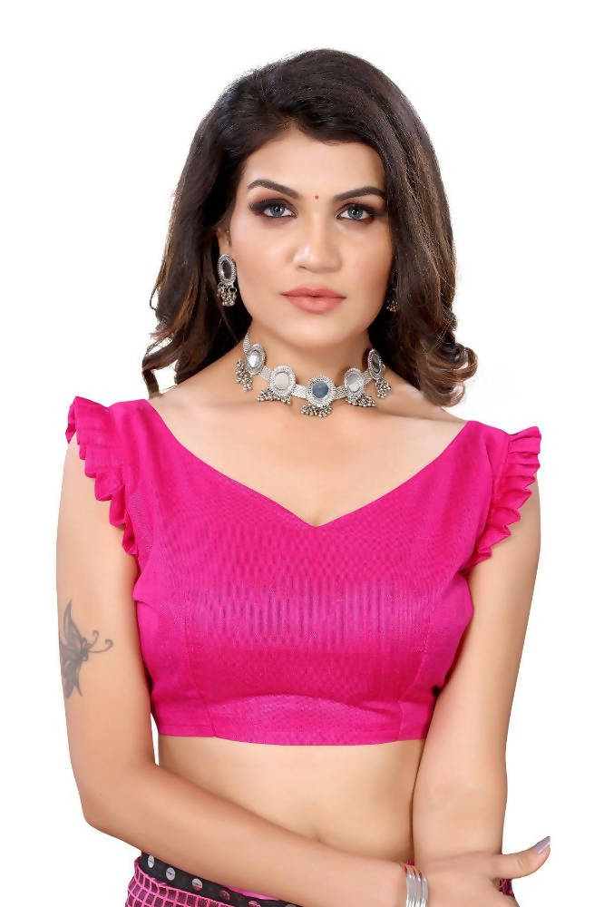 Vamika Pink Lycra Knitted Saree