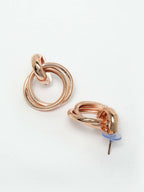 NVR Women's Western Gold Plated Circular Metal Hoop Earrings - Distacart