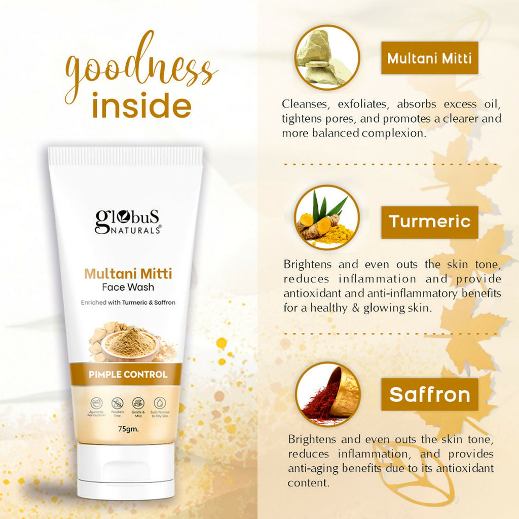 Globus Naturals Multani Mitti Face Wash - Distacart