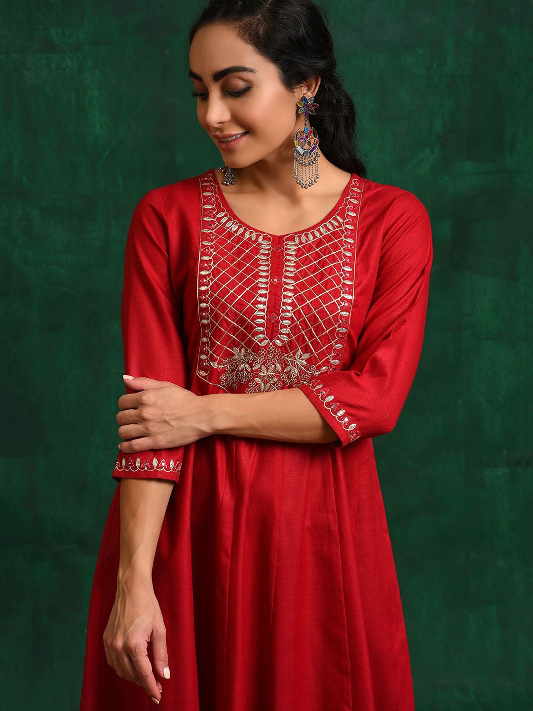 Sangria Embroidered Ethnic Anarkali Kurta