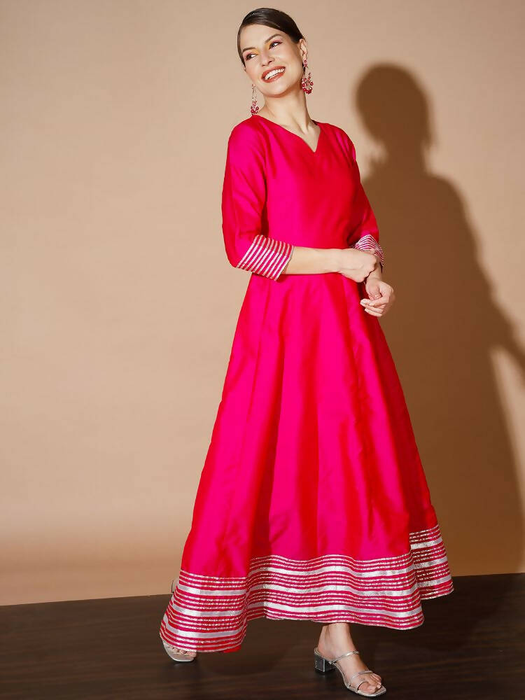 Myshka Women Pink Solid Kurta & With Dupatta - Distacart