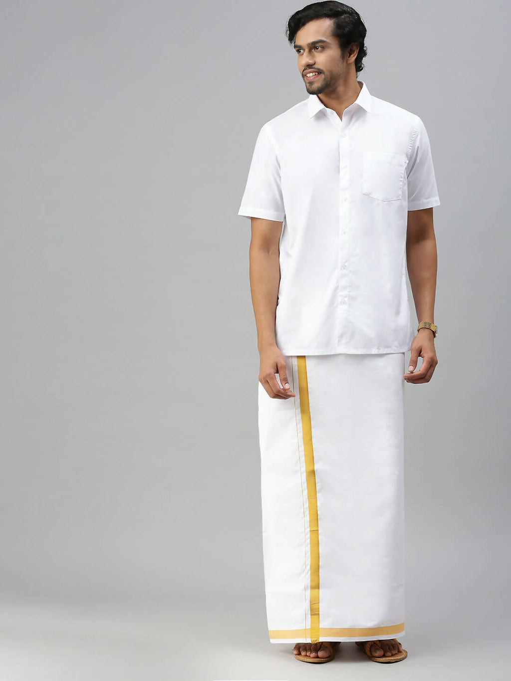 Ramraj Cotton Mens Half Sleeve White Shirt Plus Size - Soft Touch Cotton