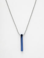 NVR Men's Set of 2 Gold & Blue Geomatric Pendent With Chain