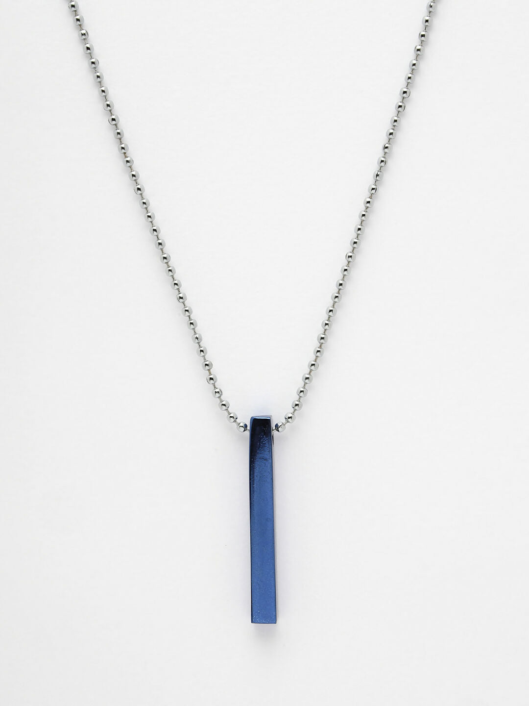NVR Men's Set of 2 Gold & Blue Geomatric Pendent With Chain