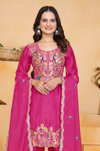 Teeya Creation Pink Color Chinon Silk Party Wear Punjabi Dhoti Suit - Distacart