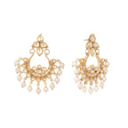 Nuyug 18k Gold-Plated American Diamonds Studded Contemporary Shaped Dangler Earrings - Distacart