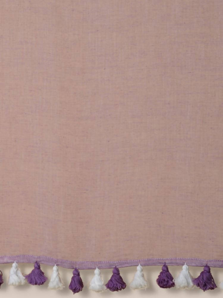 Suta Women Lavender And White Mul Cotton Saree - Distacart