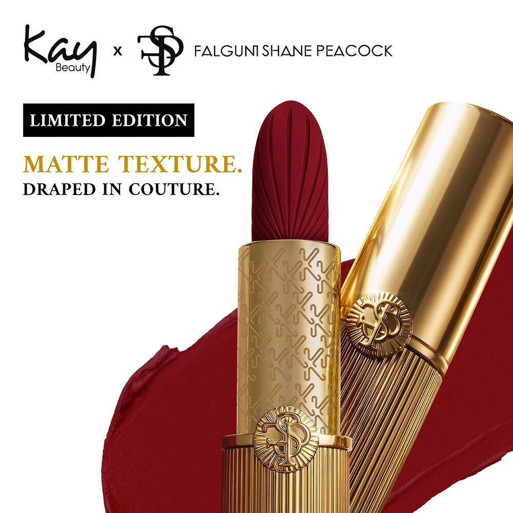 Kay Beauty x Falguni Shane Peacock Luxe Matte Lipstick - Ruby Banarasi - Distacart