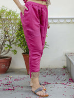 Vellora Rich Rani Pink Embroidery Work Readymade Salwar Suit