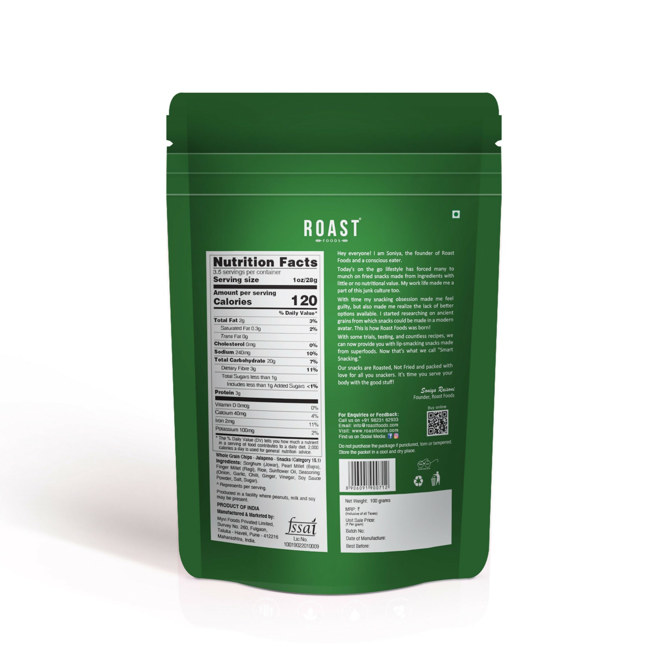 Roast Foods Whole Grain Chips Jalapeno - Distacart