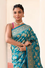 Joban Fashion Aqua Soft Pure Handloom Banarasi Silk Saree