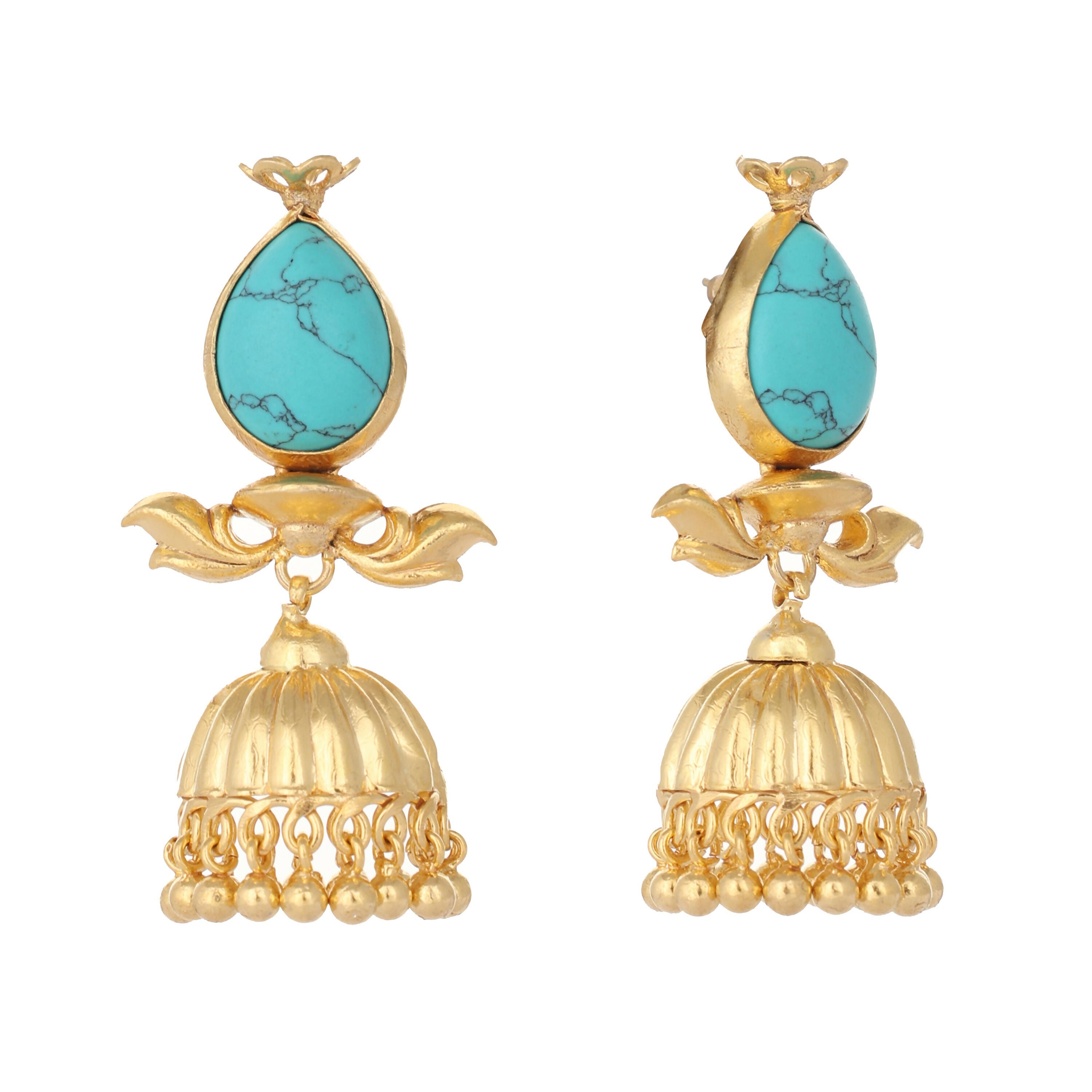 Nuyug 22K Gold Plated Turquoise Grace Earrings - Distacart