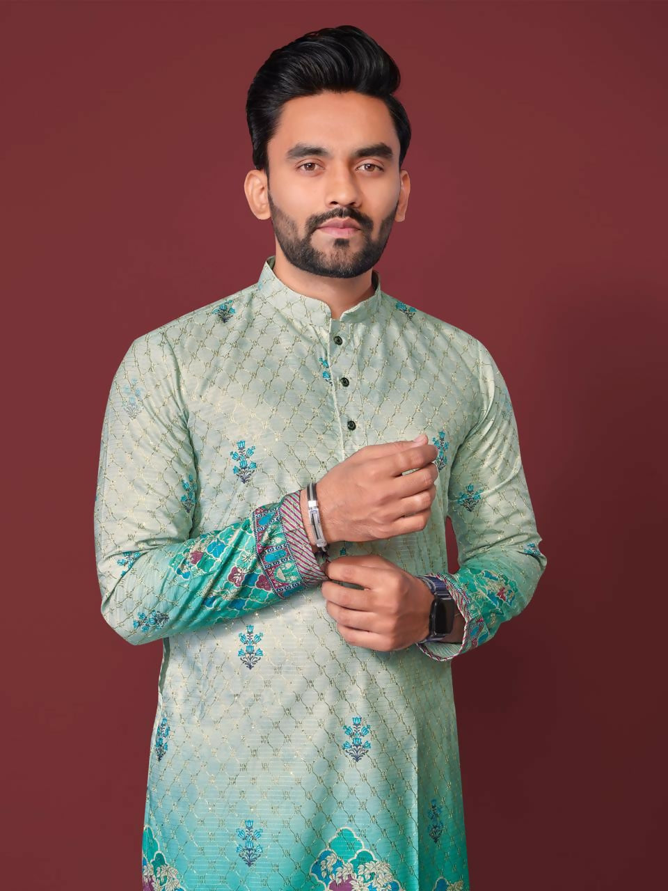 Anaita Light Green Multi Colour Kurta