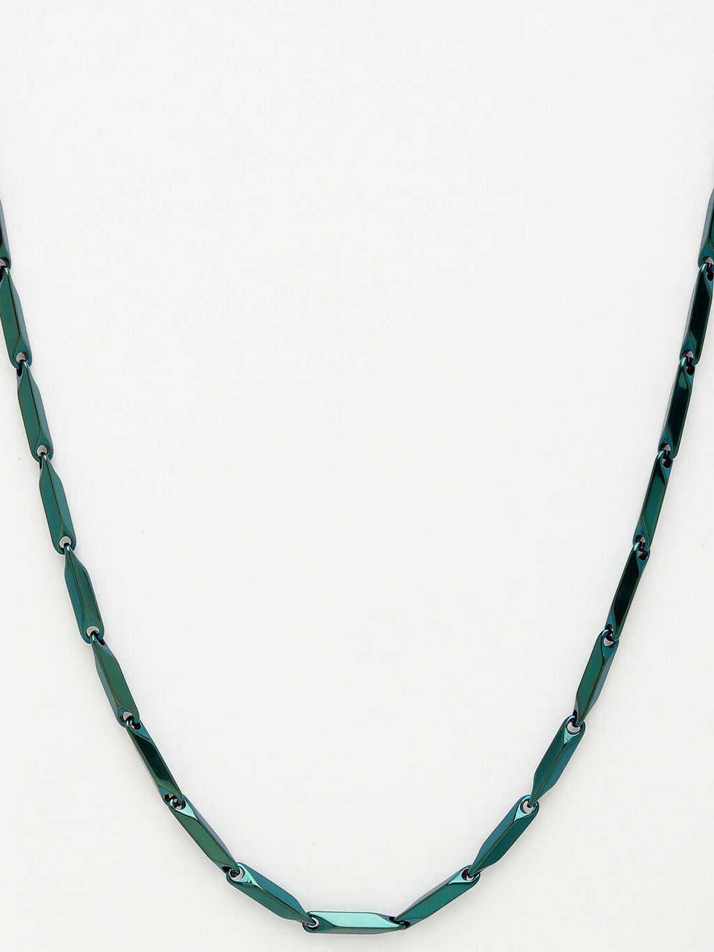 NVR Men's Green Rhodium-Plated Stainless Steel Chain