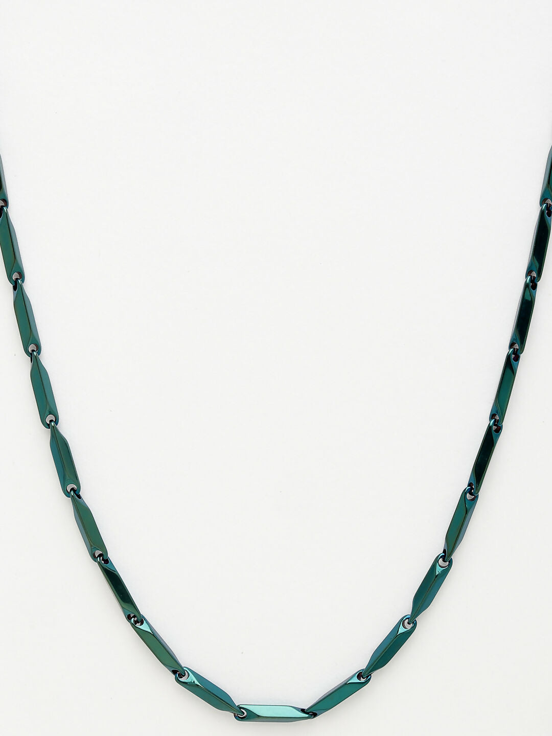 NVR Men's Green Rhodium-Plated Stainless Steel Chain