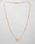 VOJ Gold-Polished Designer Piped Chain WithBig Gold Bead.