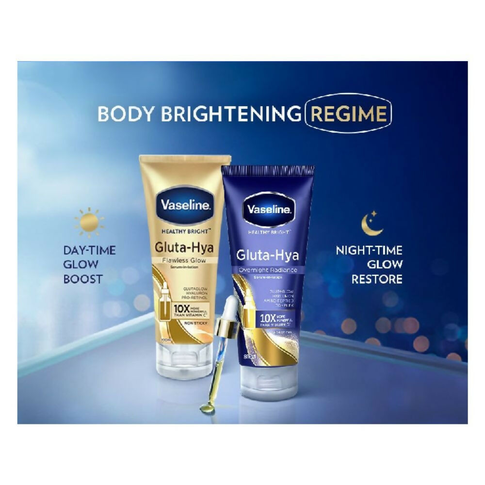 Vaseline Gluta-Hya Flawless Glow & Overnight Radiance Serum-In-Lotion Combo - Distacart