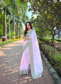 Vamsee Kajol Baby Pink Sana Silk Saree