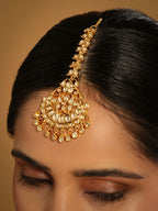 Nuyug 22K Gold-Plated Kundan Studded Maang Tikka Head Jewellery - Distacart