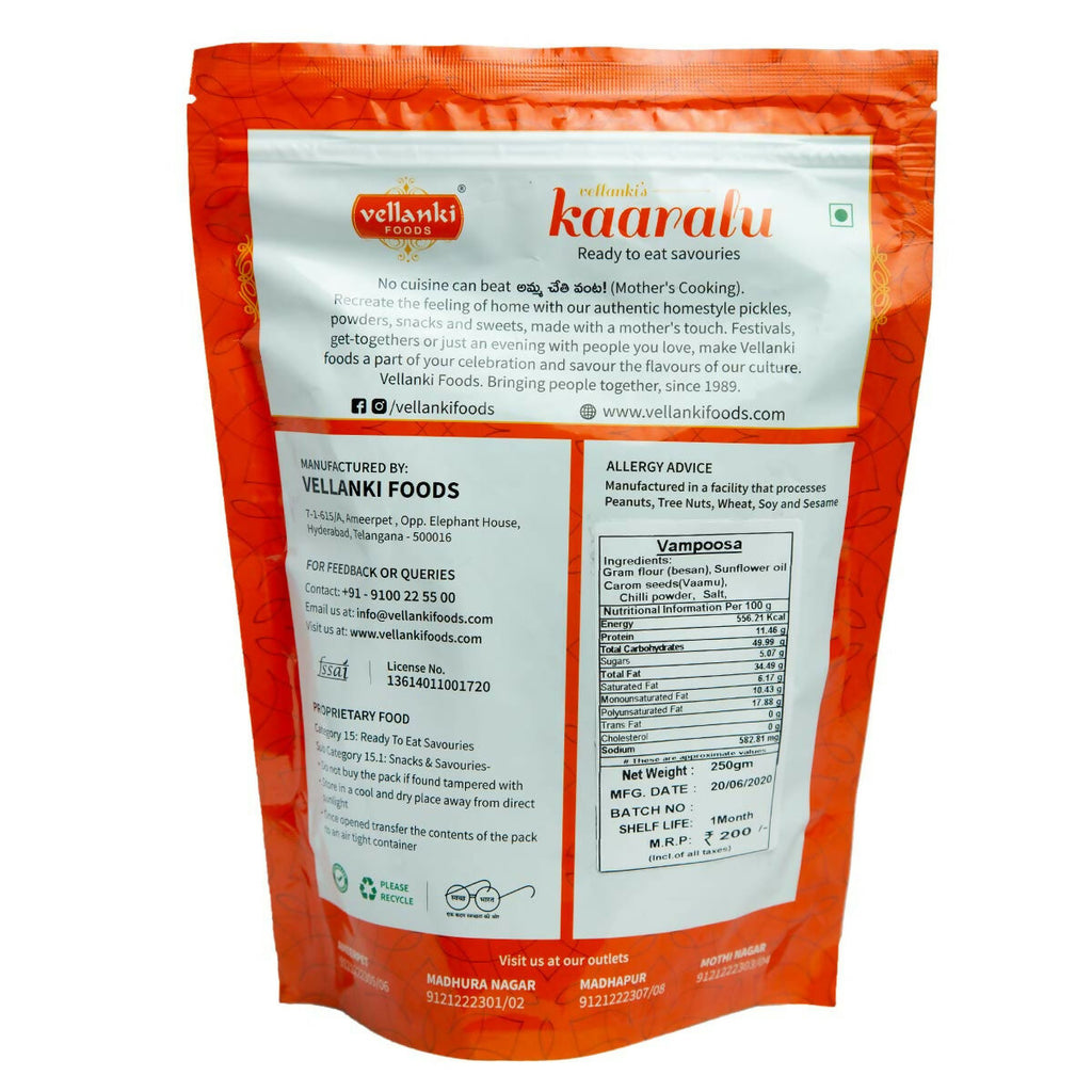 Vellanki Foods Namkeen Combo Pack (250g Each) - Muruku, Chegodi, Vampoosa, Mixture - Distacart