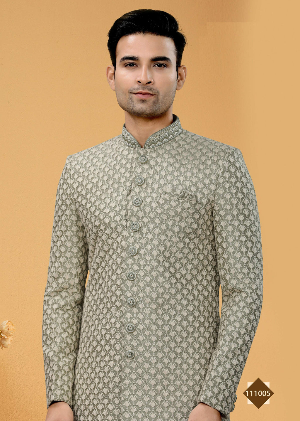 Joban Fashion Men's grey Super 66 Plain Kurta Pyjama set