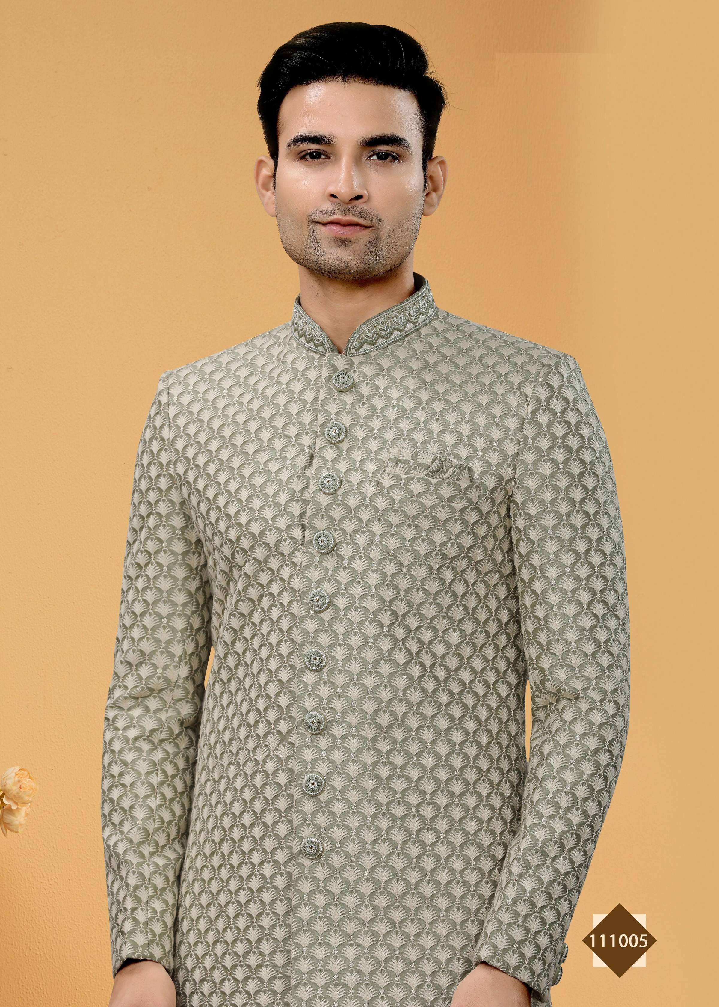 Joban Fashion Men's grey Super 66 Plain Kurta Pyjama set