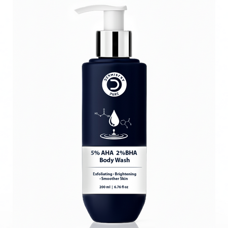 Dermistry 5% AHA 2% BHA Exfoliating D Tan Detan Acne Removal Body Wash For Oily All and Strawberry Skin