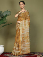 Shree Shyam Fashion Cotton Golden Saree - Distacart