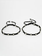 NVR Women's Evil Eye Adjustable Black Anklets - Distacart