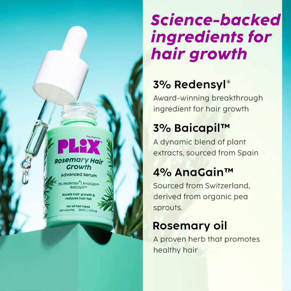 PLIX The Plant Fix Rosemary Anti Hairfall Regime 3% Redensyl Serum, Shampoo & Conditioner