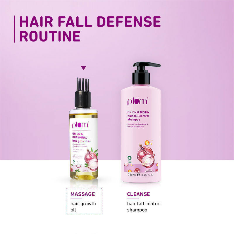 Plum Onion Hair Growth Oil For Hair Fall Control With Bhringraj Oil