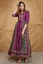 Designer casual Purple Dola Silk Gown - Anbazaar - Distacart