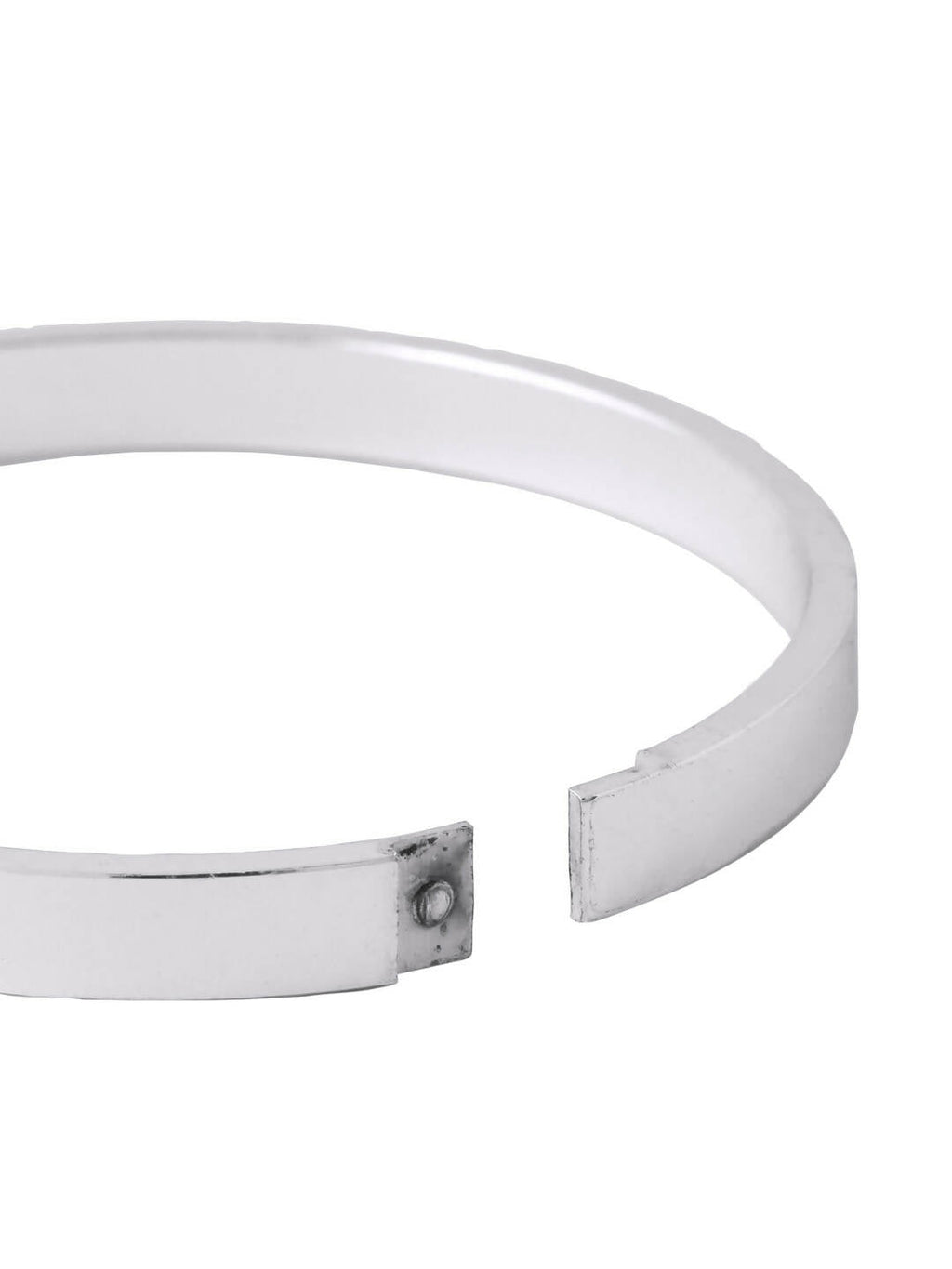 NVR Men's Silver Metal Interlock Kada Bracelet - Distacart