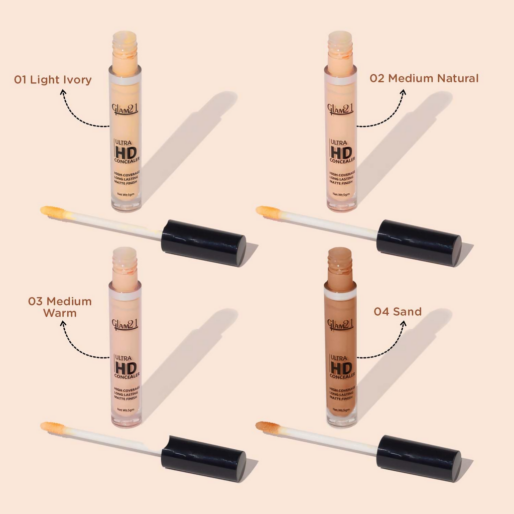 Glam21 Ultra HD Liquid Concealer for HD Finish - Light Ivory - Distacart